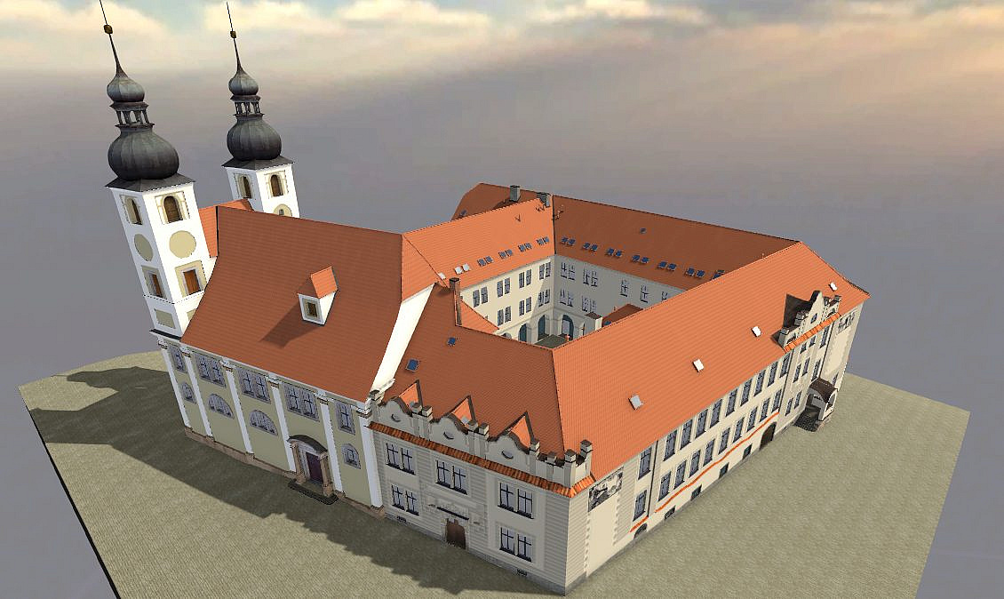 3D model jezuitské koleje a kostela